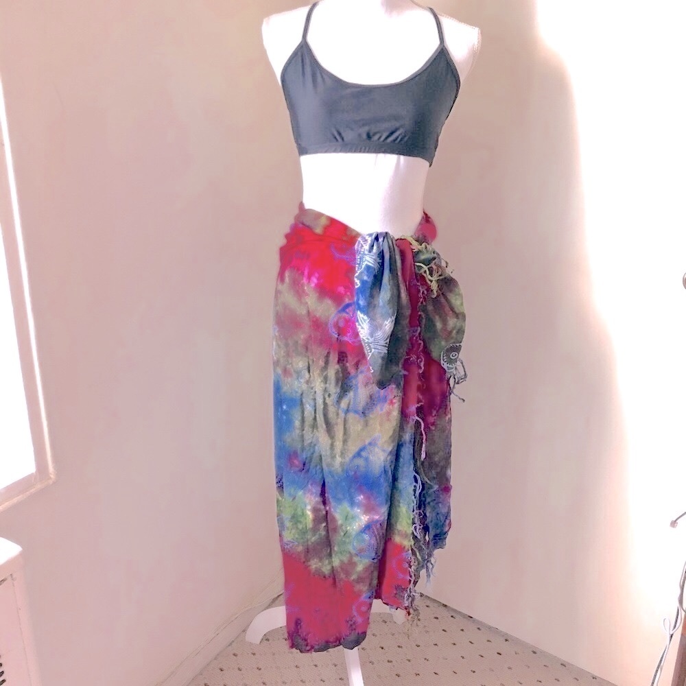 Coral Reef Print cover up Pareo; OS
